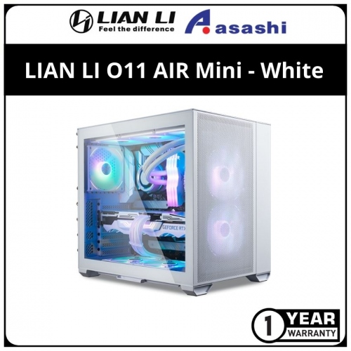 LIAN LI O11 AIR Mini Small Tower ATX Casing (2x 140mm + 1x 120mm Fans) - White
