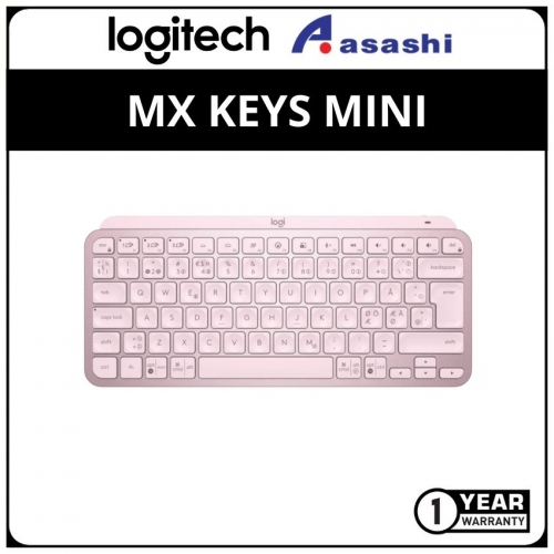 Logitech MX Keys Mini Wireless Keyboard - Rose (920-010507) 1Yr warrany