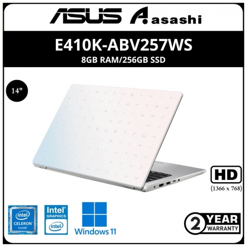 Asus E410K-ABV257WS Notebook (Intel Celeron N4500/8GB RAM/256GB SSD/Intel HD Graphic/14