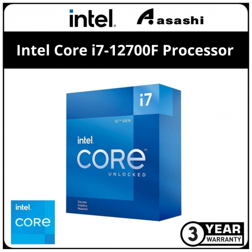 Intel Core i7-12700F Processor (25M Cache, up to 4.90 GHz, 12C/20T) LGA1700