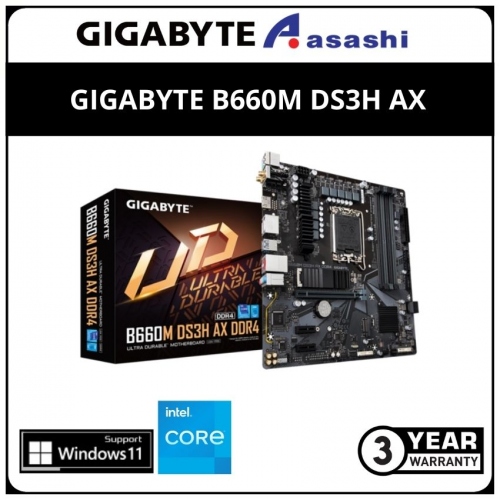 GIGABYTE B660M DS3H AX DDR4 (LGA1700) M-ATX Motherboard