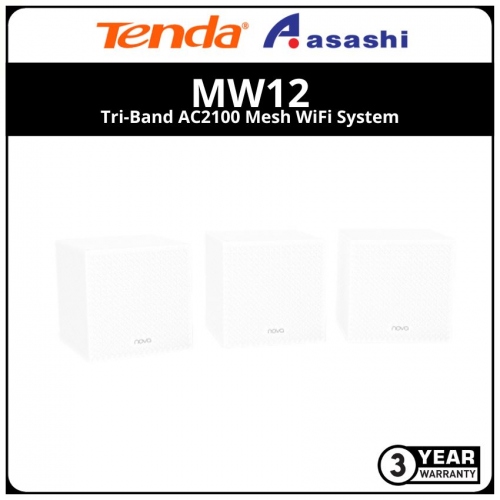TENDA MW12(3 Packs) Tri-Band AC2100 Mesh WiFi System