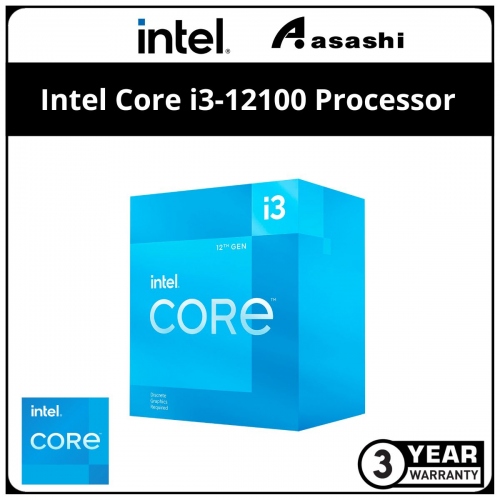 Intel Core i3-12100 Processor (12M Cache, up to 4.30 GHz, 4C/8T) LGA1700