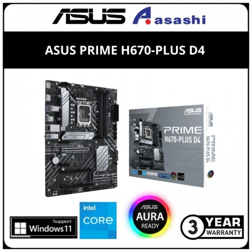 ASUS PRIME H670-PLUS D4 (LGA1700) ATX Motherboard