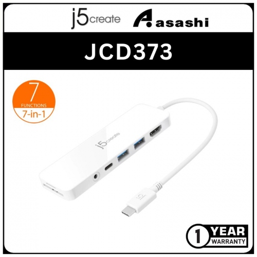 J5Create JCD373 USB Type-C Multi-Port Hub with Power Delivery (2 yrs Limited Hardware Warranty)