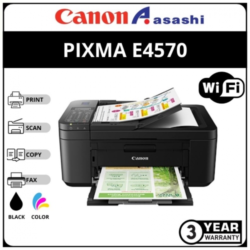 Canon Pixma E4570 Inkjet Aio Printer (Duplex Print,Scan,Copy,Fax & Wireless)