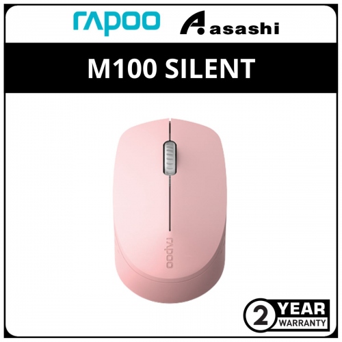 Rapoo M100 Silent (Pink) Multi-Mode Wireless Bluetooth 3.0/ 4.0/ wireless 2.4GHz Mouse - 2Y