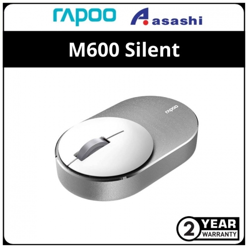 Rapoo M600 (Silver) Silent Multi-mode Wireless Mouse - 2Y