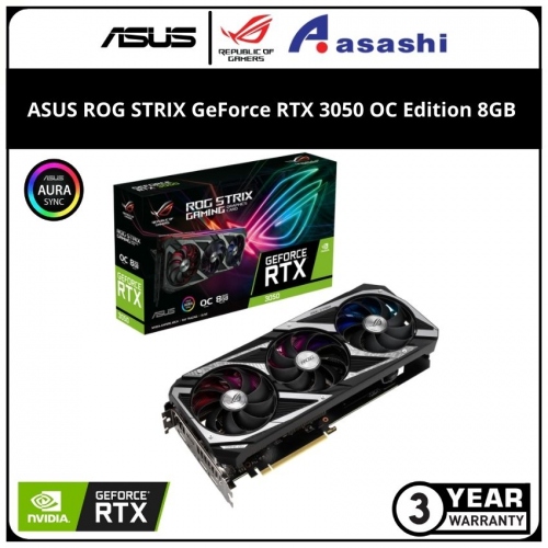 ASUS ROG STRIX GeForce RTX 3050 OC Edition 8GB GDDR6 Graphic Card (ROG-STRIX-RTX3050-O8G-GAMING)