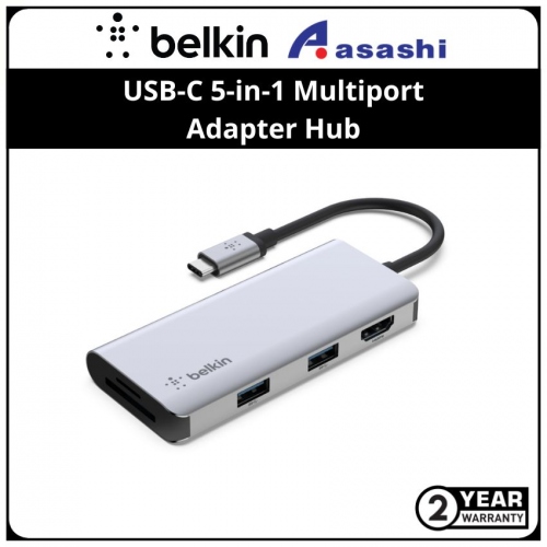 Belkin AVC007btSGY USB-C 5-in-1 Multiport Adapter Hub