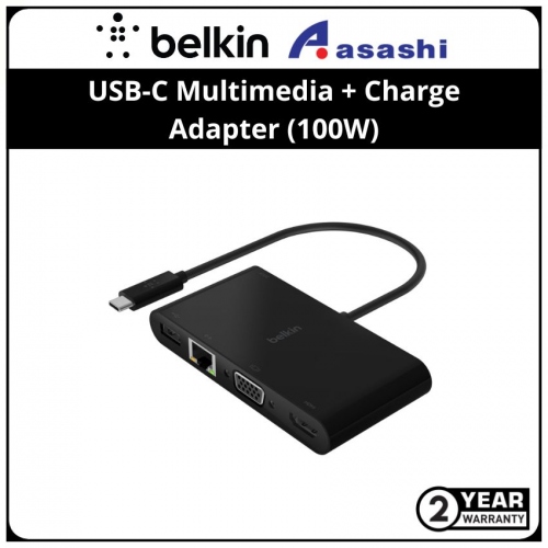 Belkin AVC004btBK USB-C Multimedia + Charge Adapter (100W)