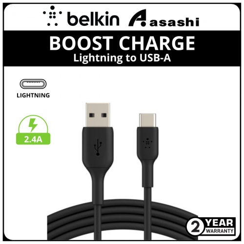 Belkin CAB001bt3MBK BOOST CHARGE USB-C to USB-A Cable (3Meter, Black)