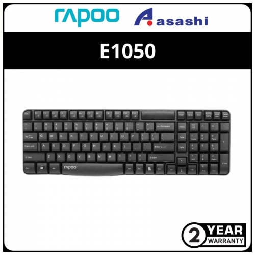 Rapoo E1050 Spill-Resistant 2.4GHz Wireless Keyboard - 2Y