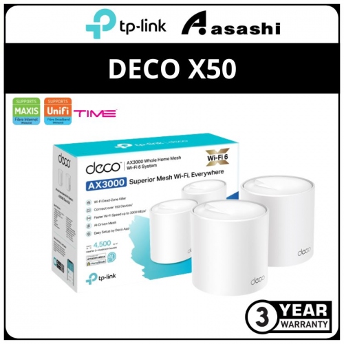 TP-Link Deco X50(2 Packs) AX3000 Whole Home Mesh WiFi6 System