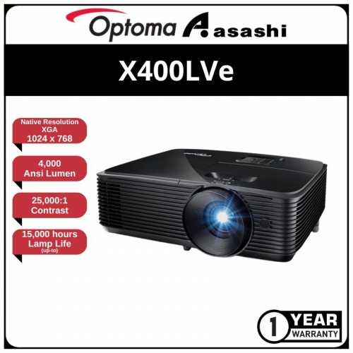 Optoma X400LVe XGA 4000 Ansi Lumensi Professional Projector