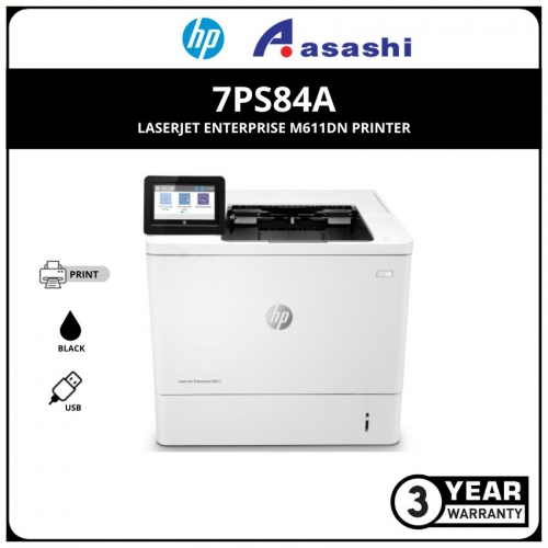 HP Laserjet Pro M611DN Printer (Print/Duplex/Network/3 Years NBD Onsite) 7PS84A