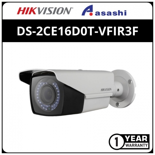 Hikvision DS-2CE16D0T-VFIR3F 2MP 1080P Varifocal 2.8-12mm Bullet Camera (Switchable TVI/AHD/CVI/CVBS)