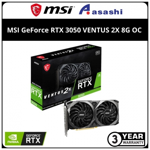 MSI GeForce RTX 3050 VENTUS 2X 8G OC GDDR6 Graphic Card