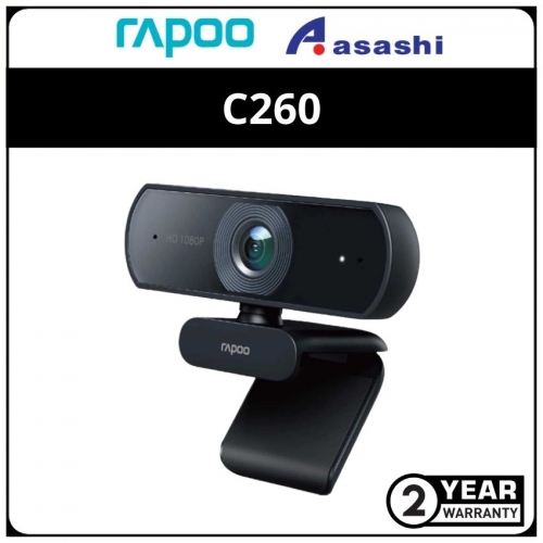Rapoo C260 Full HD Webcam HD1080 With Microphone CMOS 2 Megapixels Rotate Freely USB Interface