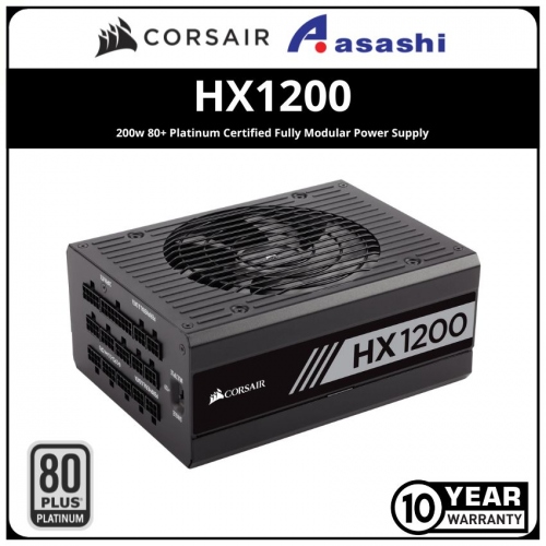 Corsair HX Series HX1200 1200w 80+ Platinum Certified Fully Modular Power Supply (10 Yrs Warranty)
