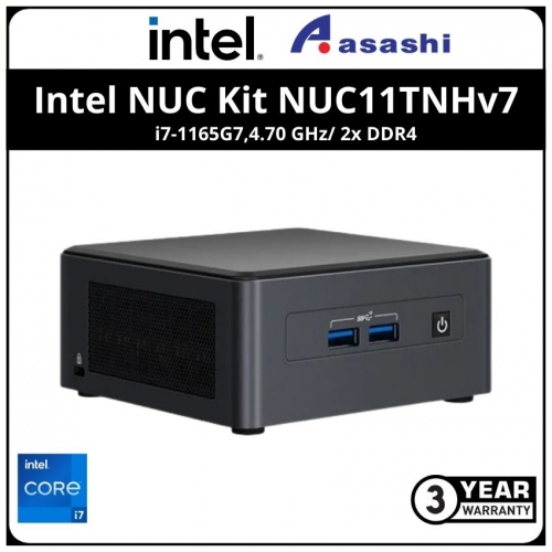 Intel NUC Kit NUC11TNHv7 Commercial vPro Mini PC - (i7-1185G7,4.70 GHz/ 2x DDR4/ 2.5