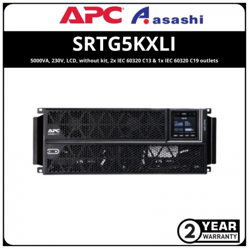 APC Smart-UPS RT SRTG5KXLI 5000VA, 230V, LCD, without kit, 2x IEC 60320 C13 & 1x IEC 60320 C19 outlets
