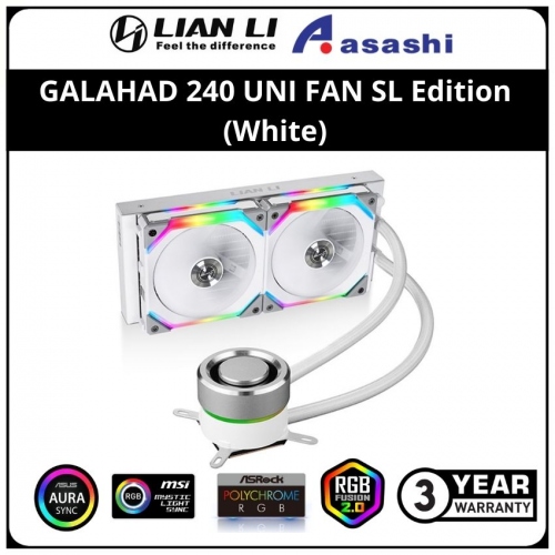 LIAN LI Galahad 240 Uni Fan SL Edition (White) 240mm AIO Liquid Cooler