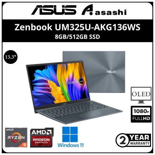 Asus Zenbook UM325U-AKG136WS (AMD Ryzen 5-5500U/8G/512GB SSD/13.3