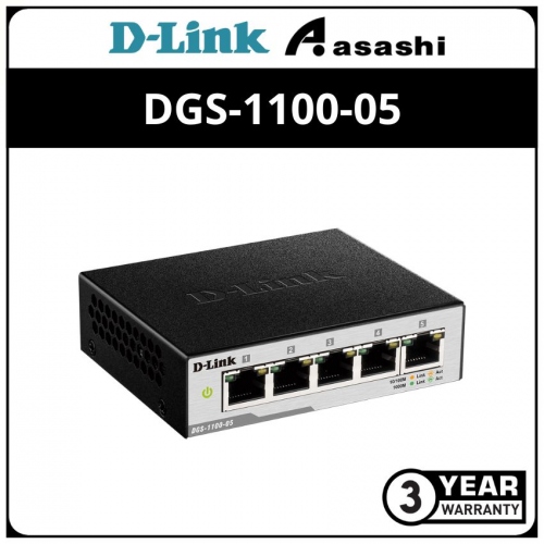 D-Link DGS-1100-05 5 Port Web Smart 10/100/1000 Gigabit Switch