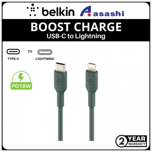 Belkin BOOST CHARGE USB-C to Lightning Cable (1M,Midnight Green)