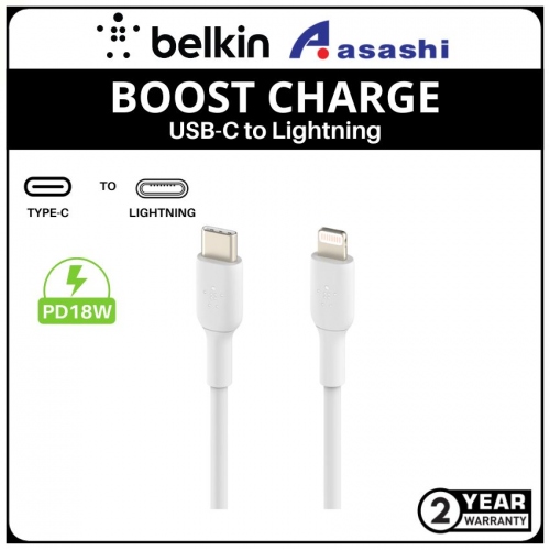 Belkin BOOST CHARGE USB-C to Lightning Cable (1M,White)