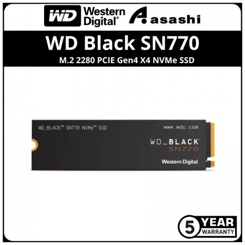 WD Black SN770 500GB M.2 2280 PCIE Gen4 X4 NVMe SSD - WDS500G3X0E (Up to 5000MB/s & 4000MB/s Write)