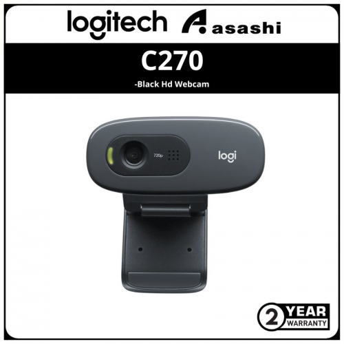 Logitech C270-Black Hd Webcam (2 year Limited Hardware Warranty)