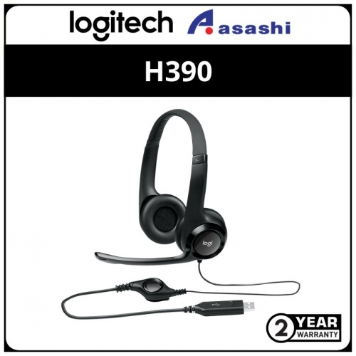 Logitech H390 (Black) USB Headset with Noise-Canceling Mic