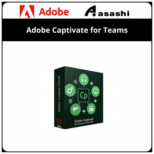 Adobe Captivate for Teams, Commercial, Multiple Platforms, New Subscription, Level 1 (65297403BA01A12) 12 months