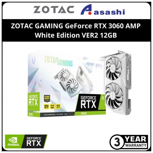 ZOTAC GAMING GeForce RTX 3060 AMP White Edition VER2 12GB GDDR6 Graphic Card (ZT-A30600F-10P-V2)