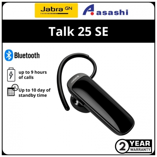 Jabra Talk 25 SE Bluetooth Mono Headset - Black (2 yrs Manufacturer Warranty)