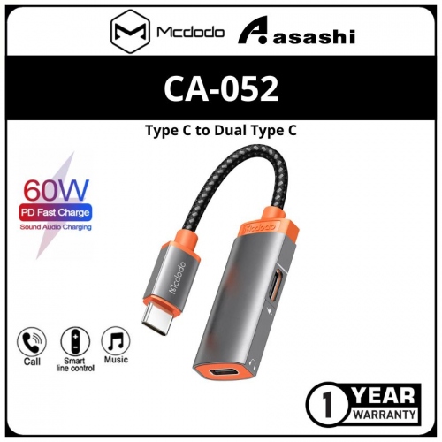 Mcdodo CA-0520 Oryx Series Type-C to Dual Type-C Cable (60W PD)