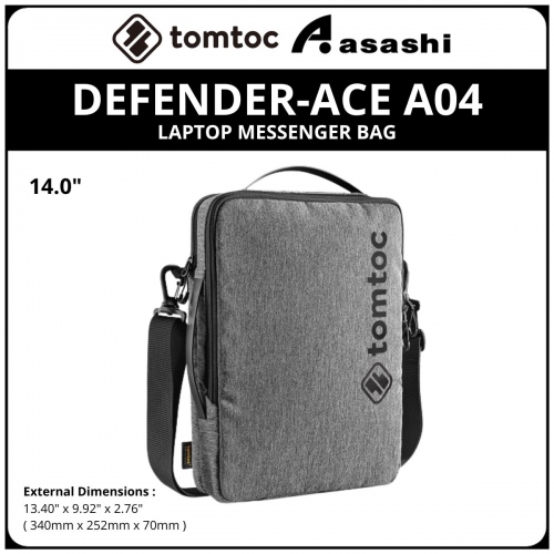 Tomtoc A04D2G3 (Grey) Defender-Ace A04 14 Inch Laptop Messenger bag