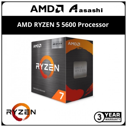AMD RYZEN 5 5600 Processor (32M Cache, 6C12T, up to 4.4Ghz, Wraith Stealth Cooler) AM4