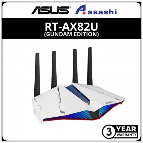 Asus RT-AX82U AX5400 Wi-Fi 6 Router 160Mhz with RGB Lighting Mobile Game Booster MU-MIMO OFDMA (Gundam Edition)