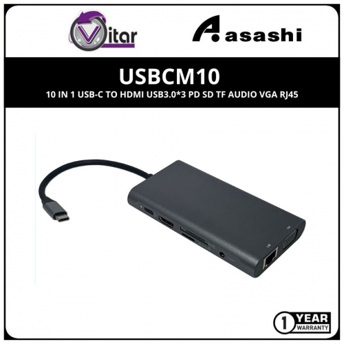 VITAR USBCM10 10 in 1 USB-C to HDMI USB3.0*3 PD SD TF AUDIO VGA RJ45