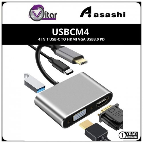 VITAR USBCM4 4 in 1 USB-C to HDMI VGA USB3.0 PD
