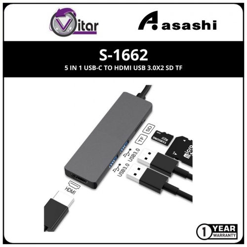 VITAR S-1662 5 in 1 USB-C to HDMI USB 3.0x2 SD TF