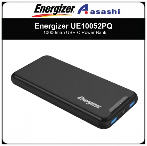 Energizer UE10052PQ - Black 10000mah USB-C Power Bank (1 yrs Limited Hardware Warrranty)