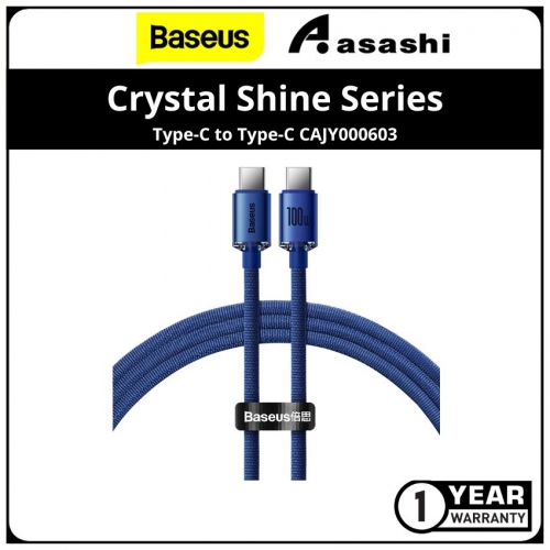 Baseus CAJY000603 Crystal Shine Series Fast Charging Data Cable Type-C to Type-C 100W 1.2m - Blue (CAJY000603)