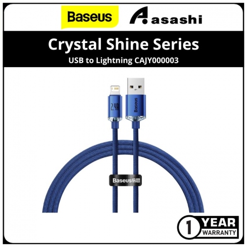 Baseus CAJY000003 Crystal Shine Series Fast Charging Data Cable USB to iP 2.4A 1.2m - Blue (CAJY000003)