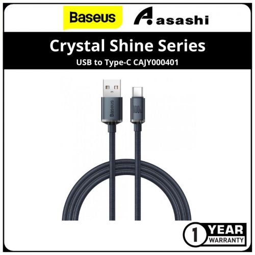 Baseus CAJY000401 Crystal Shine Series Fast Charging Data Cable USB to Type-C 100W 1.2m - Black (CAJY000401)