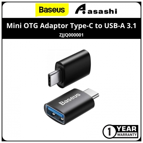 Baseus Ingenuity Series Mini OTG Adaptor Type-C to USB-A 3.1 - Black (ZJJQ000001)