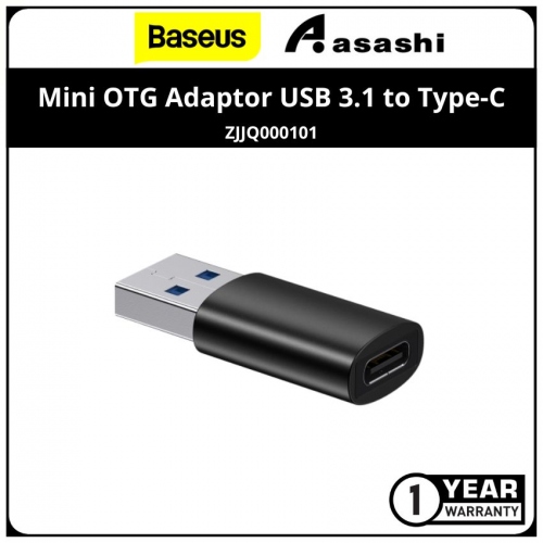 Baseus Ingenuity Series Mini OTG Adaptor USB 3.1 to Type-C - Black (ZJJQ000101)